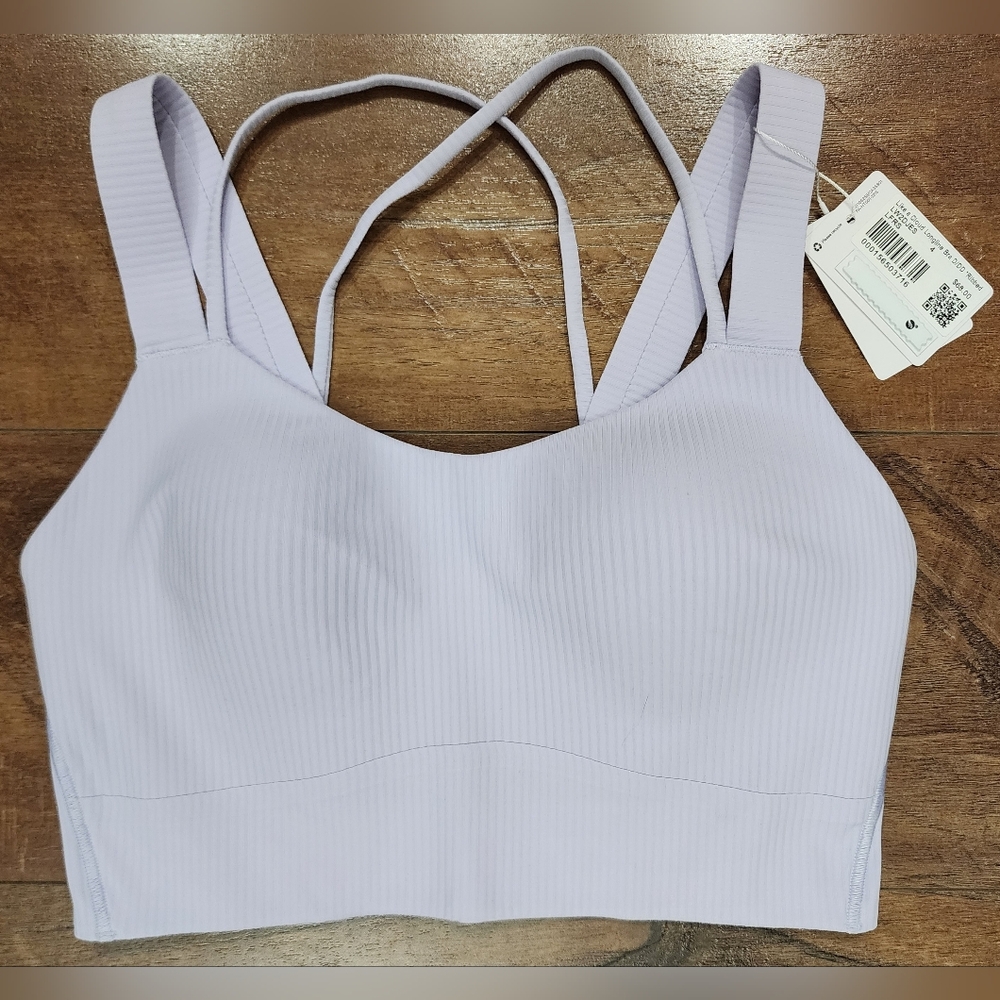NWT Lululemon Like a Cloud Ribbed Long-Line Bra, Size 4, D/DD